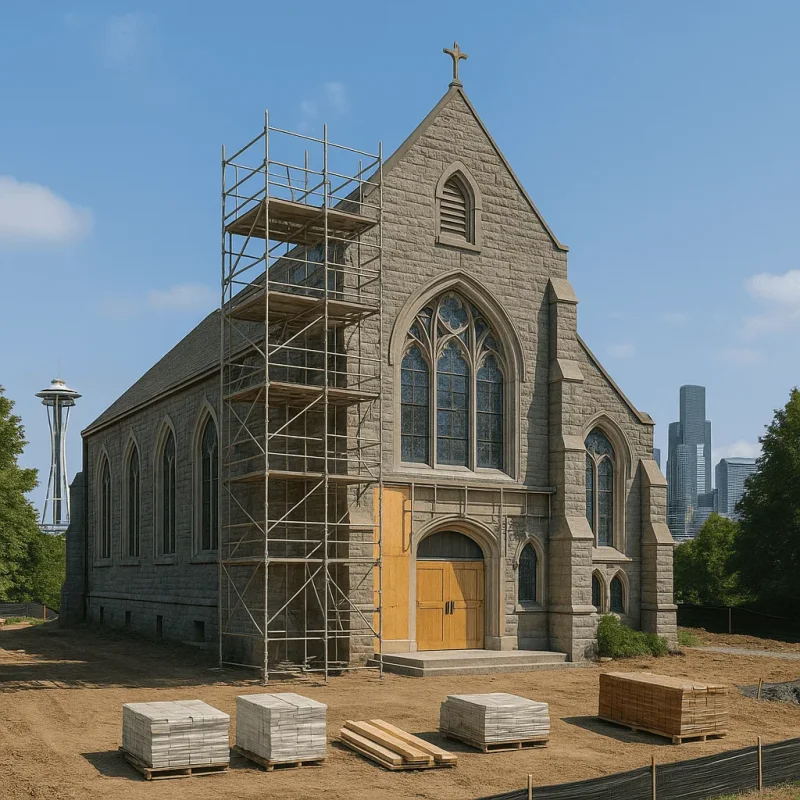 Seattle Religious Façade Renovation — Restoration, Sealing & Energy