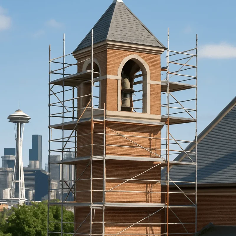 Seattle Bell Tower Construction — Structure, Cladding & Lighting
