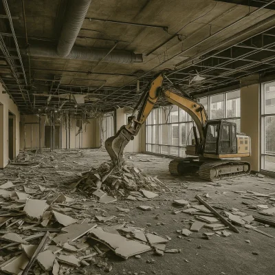 Seattle Hotel Interior Demolition — Soft Strip, Saw-Cutting & Slab Infill