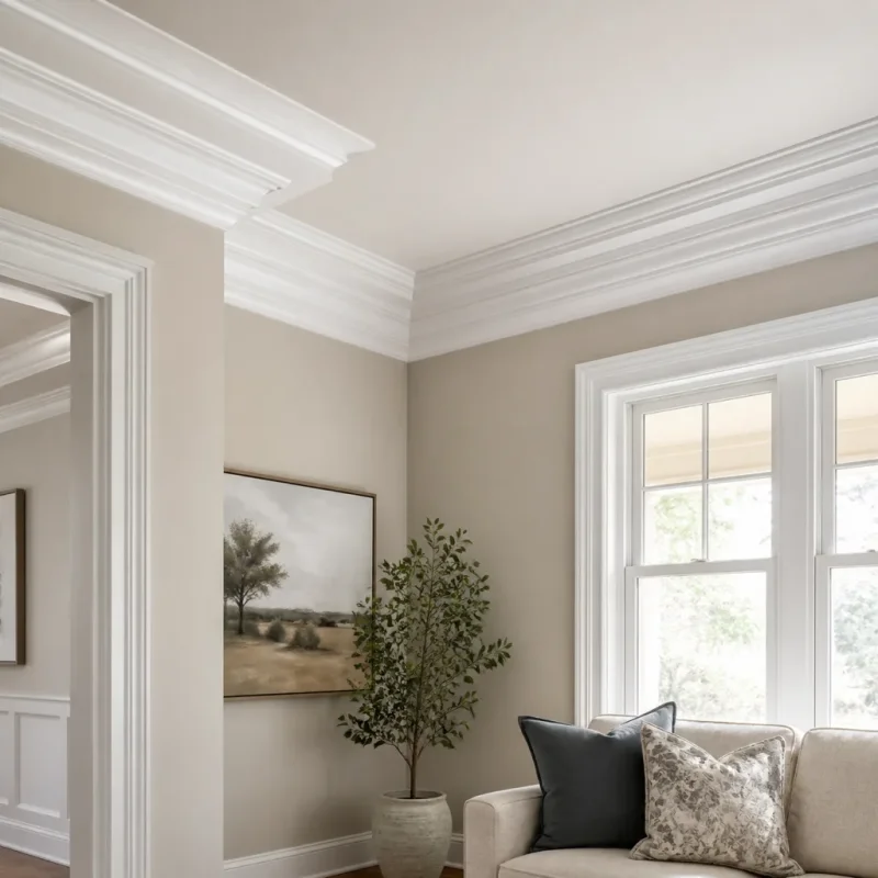 Living Room Crown Molding in Seattle, WA