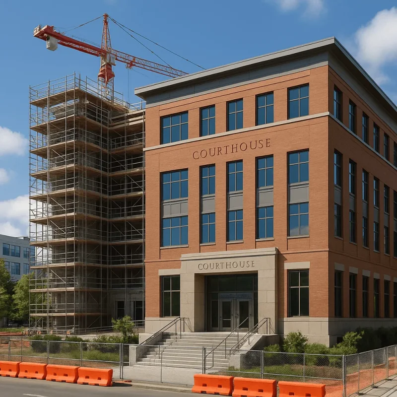 Seattle Courthouse Construction — Courtrooms, Jury, Holding & AV