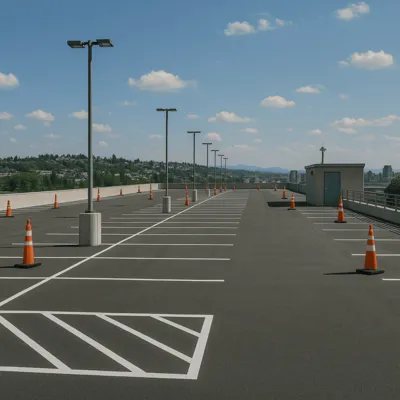Seattle Rooftop Parking Construction — Coatings, Lighting & Drainage