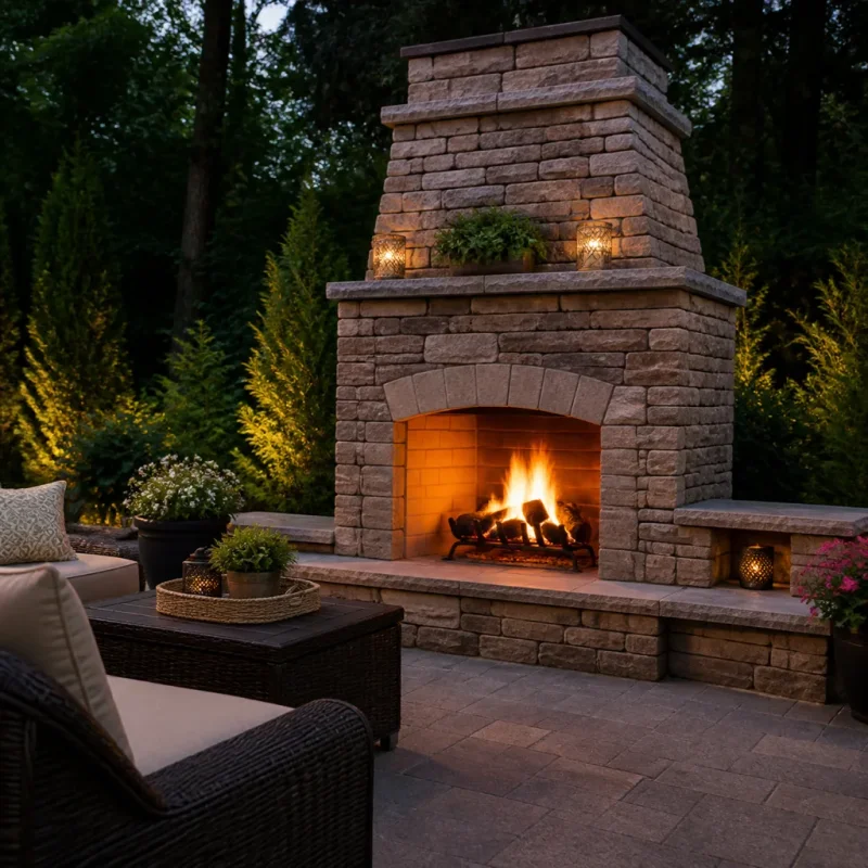 Outdoor Fireplace Construction and Remodeling in Bellevue, WA