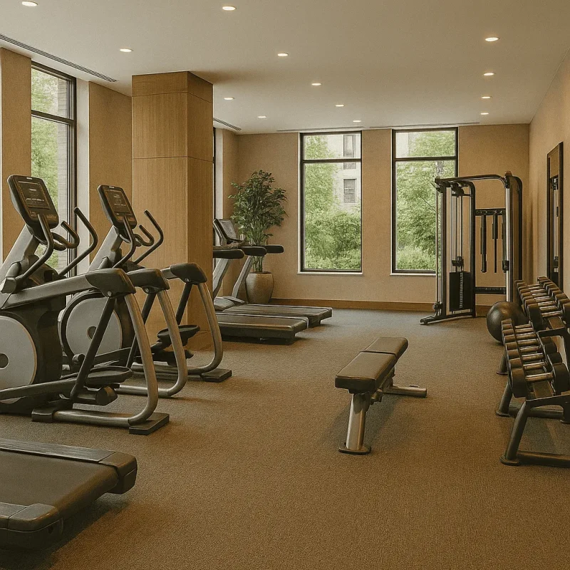 Seattle Hotel Fitness Centers — Flooring, Mirrors, HVAC & Lighting