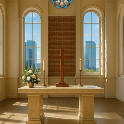 Seattle Altar Construction — Platforms, Rails, Stone/Wood & Lighting