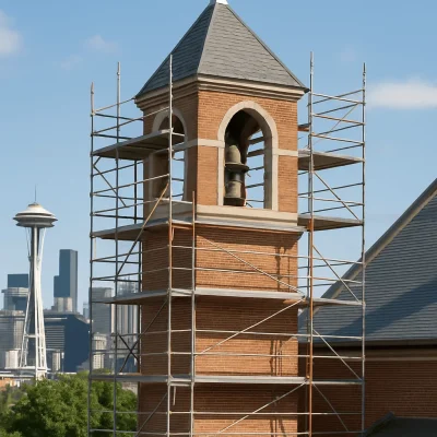 Seattle Bell Tower Construction — Structure, Cladding & Lighting