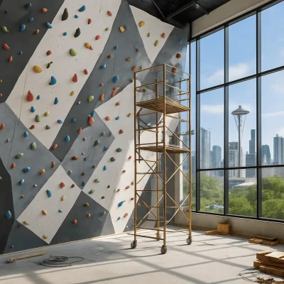 Seattle Climbing Gym Construction — Walls, Boulders, Mats & Ventilation