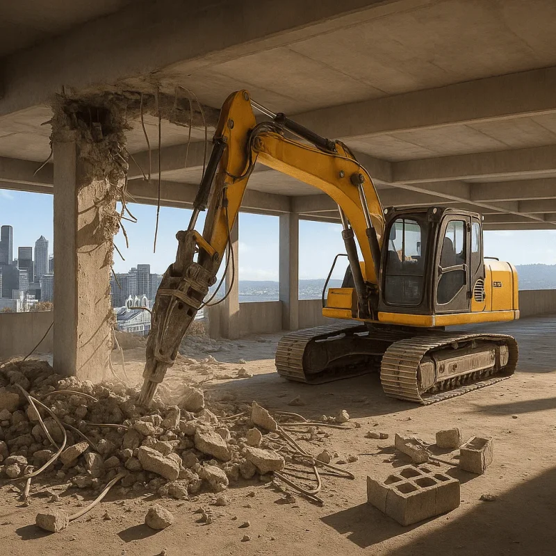 Seattle Parking Interior Demolition — Soft Strip, Saw-Cut & Slab Infill