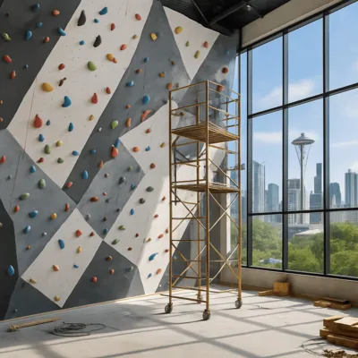 Seattle Climbing Gym Construction — Walls, Boulders, Mats & Ventilation