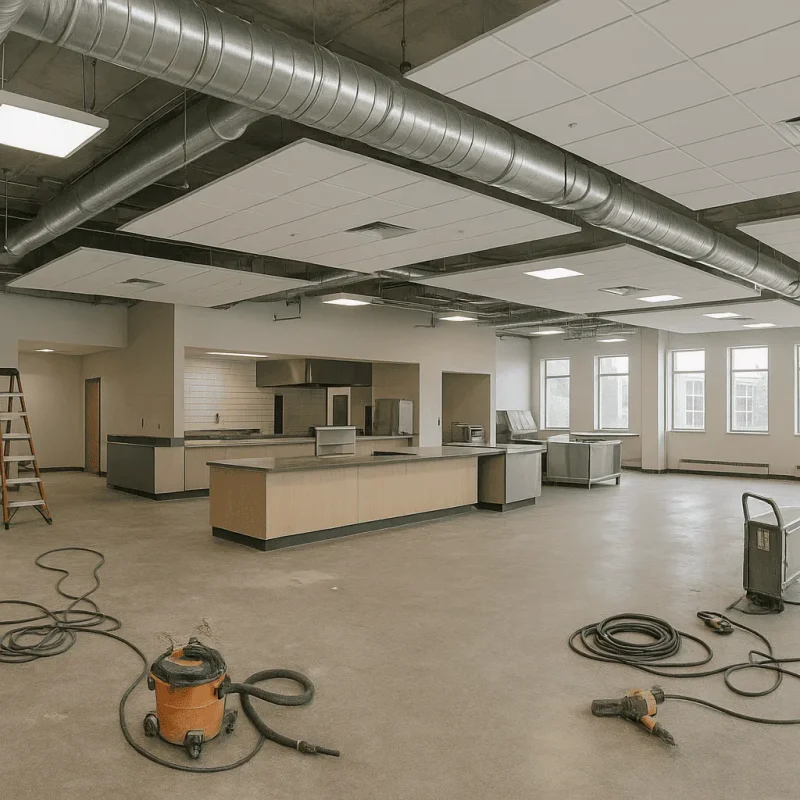 Seattle School Cafeteria Construction — Serving Lines, Seating & Acoustics