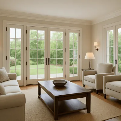 Living Room French Doors in Seattle, WA