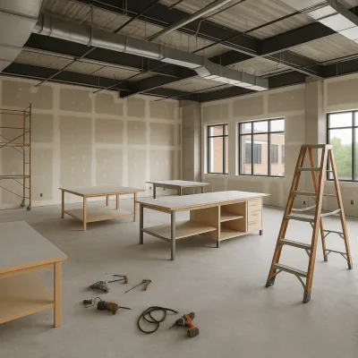 Seattle Art & Design Studio Construction — Daylighting, Acoustics & Power/Data