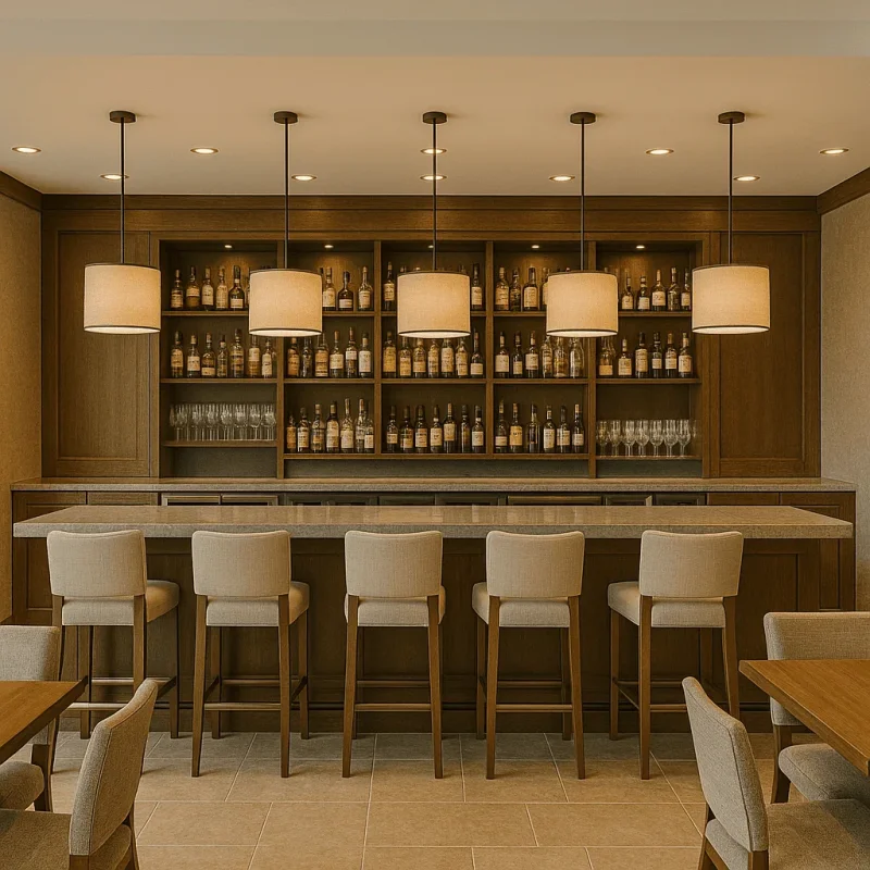 Seattle Hotel Bars — Custom Millwork, Backbar & Lighting